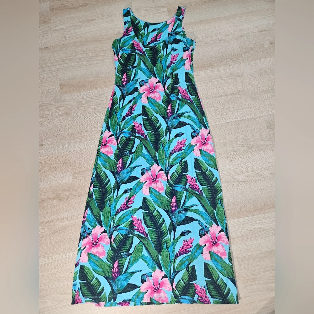 Tommy Bahama Green and Pink Floral Dress - Picture 4 of 9